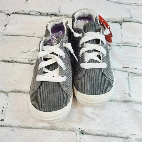 Grey Corduroy Little Girl Shoes - Picture 6 of 10